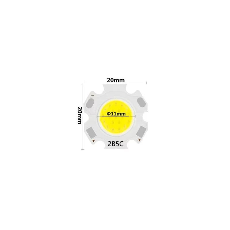 COB LED Dióda 3W, priemer 20mm, Bridgelux - Prírodná biela (4000K)