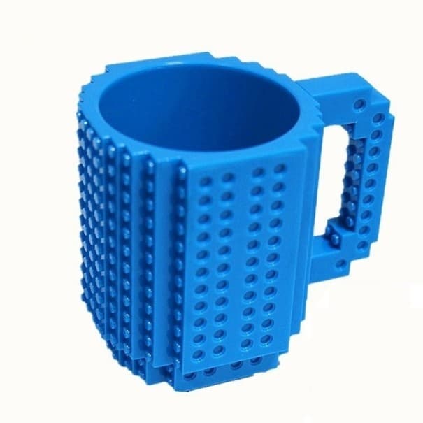 Detský hrnček zo stavebnice modrá