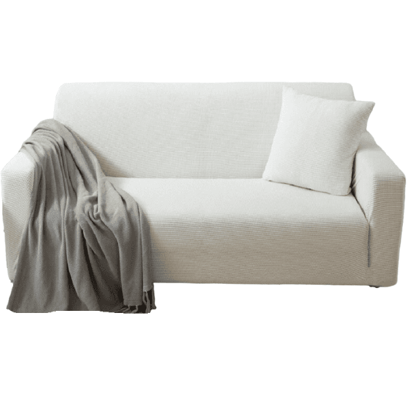 Poťah na sedačku biela 2-miestna sedačka (135 - 170 cm)
