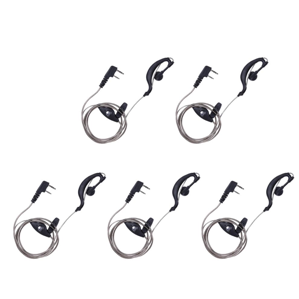 5X čierny 2-pinový PTT mikrofónový headset pre rádio HYT TH UV5R slúchadlo