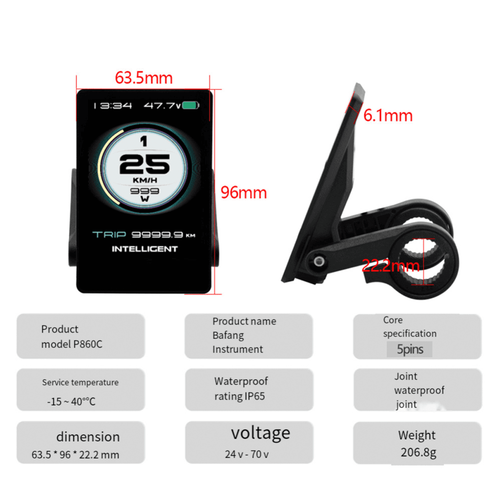 P860C 860C LCD displej Vodotesný pripojovací konektor pre