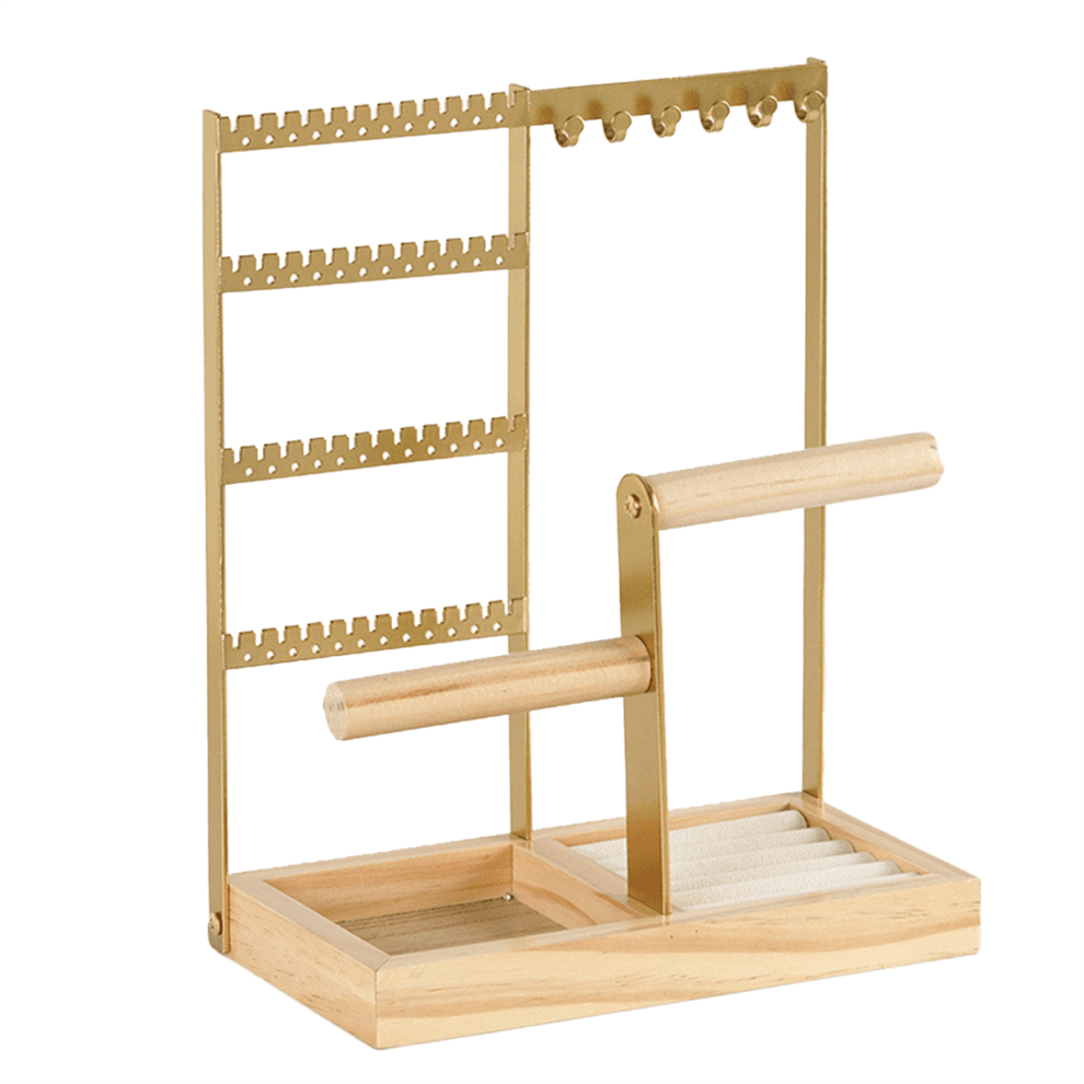 Stojan na zlaté šperky Odnímateľný biaxiálny stojan z masívneho dreva