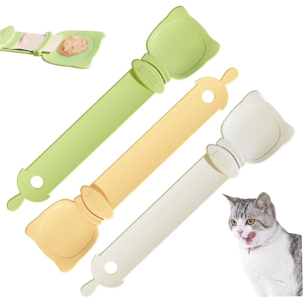 Cat Food Spoon, Cat Treat Spoon, 3pcs Cat Wet Treat Dispenser Spoon for Squezing Puree And Bisque Bar, Cat Food Feeding Spoon