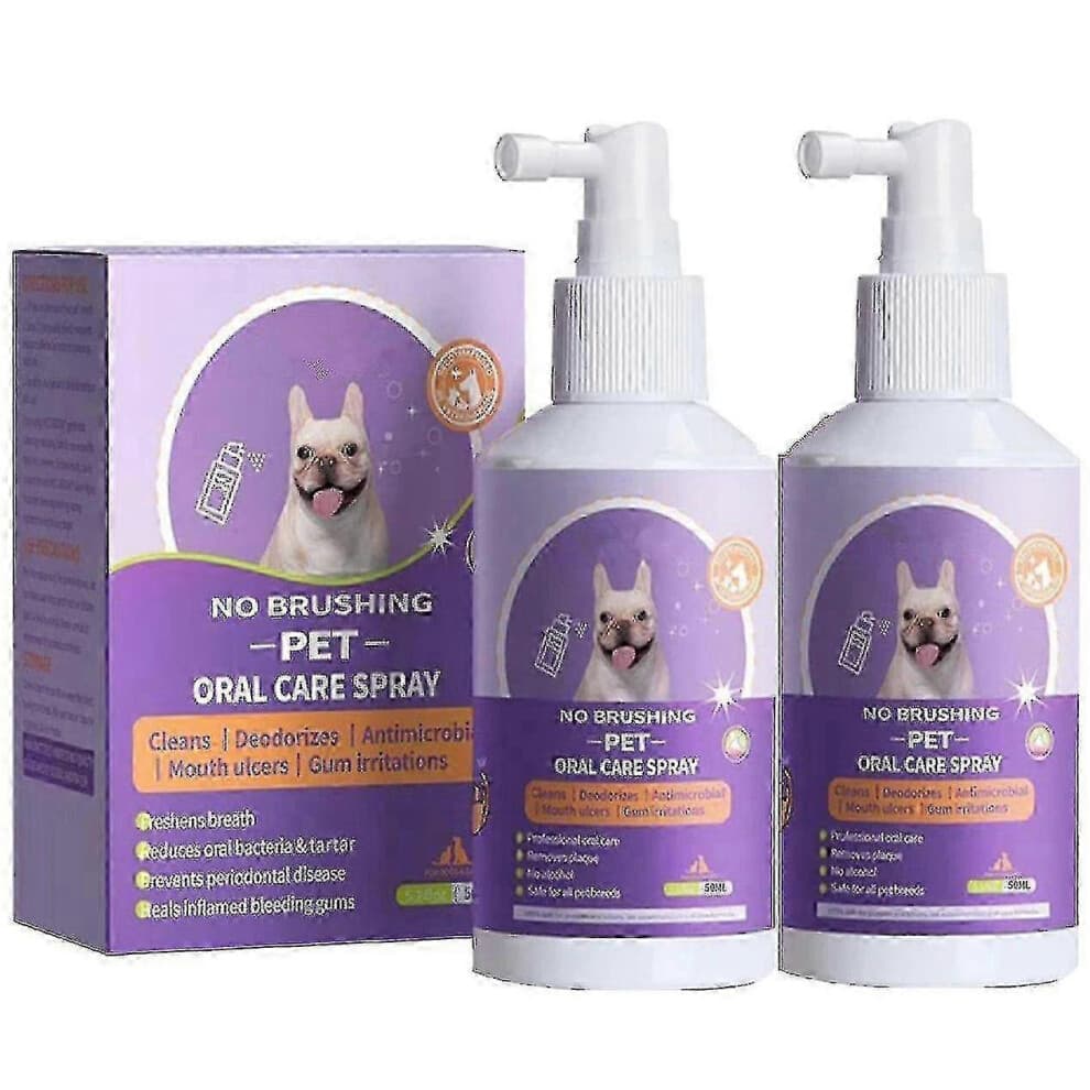 2 PCS 50ml Pets Dog Teeth Cleaning Whitening Spray