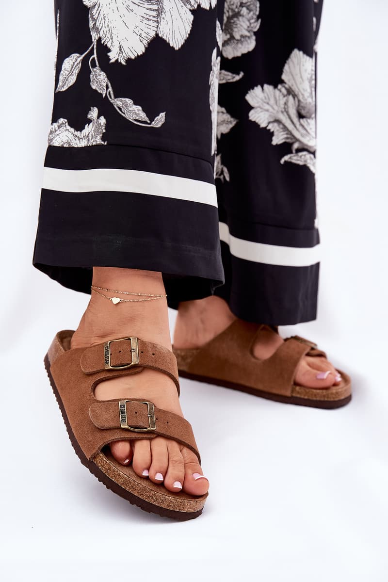 BIG STAR SHOES Semišové Dámske Papuče So Sponami Big Star