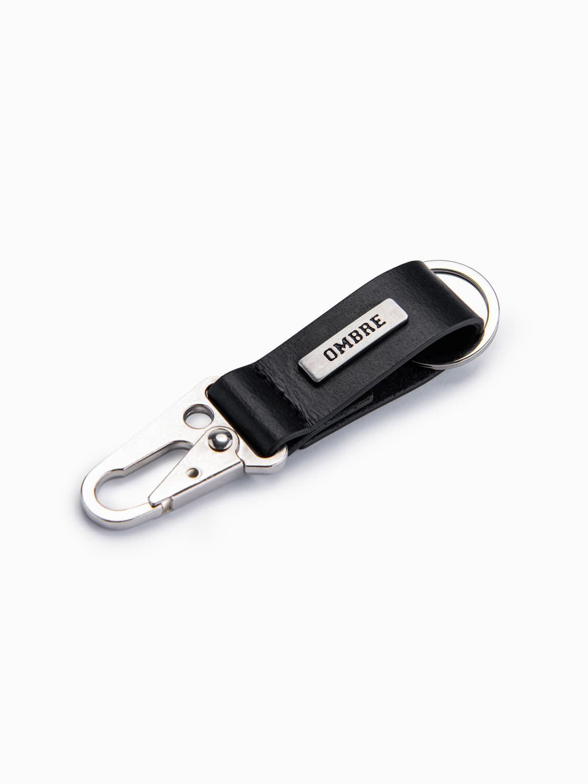 Ombre Men's key ring with snap hook - black