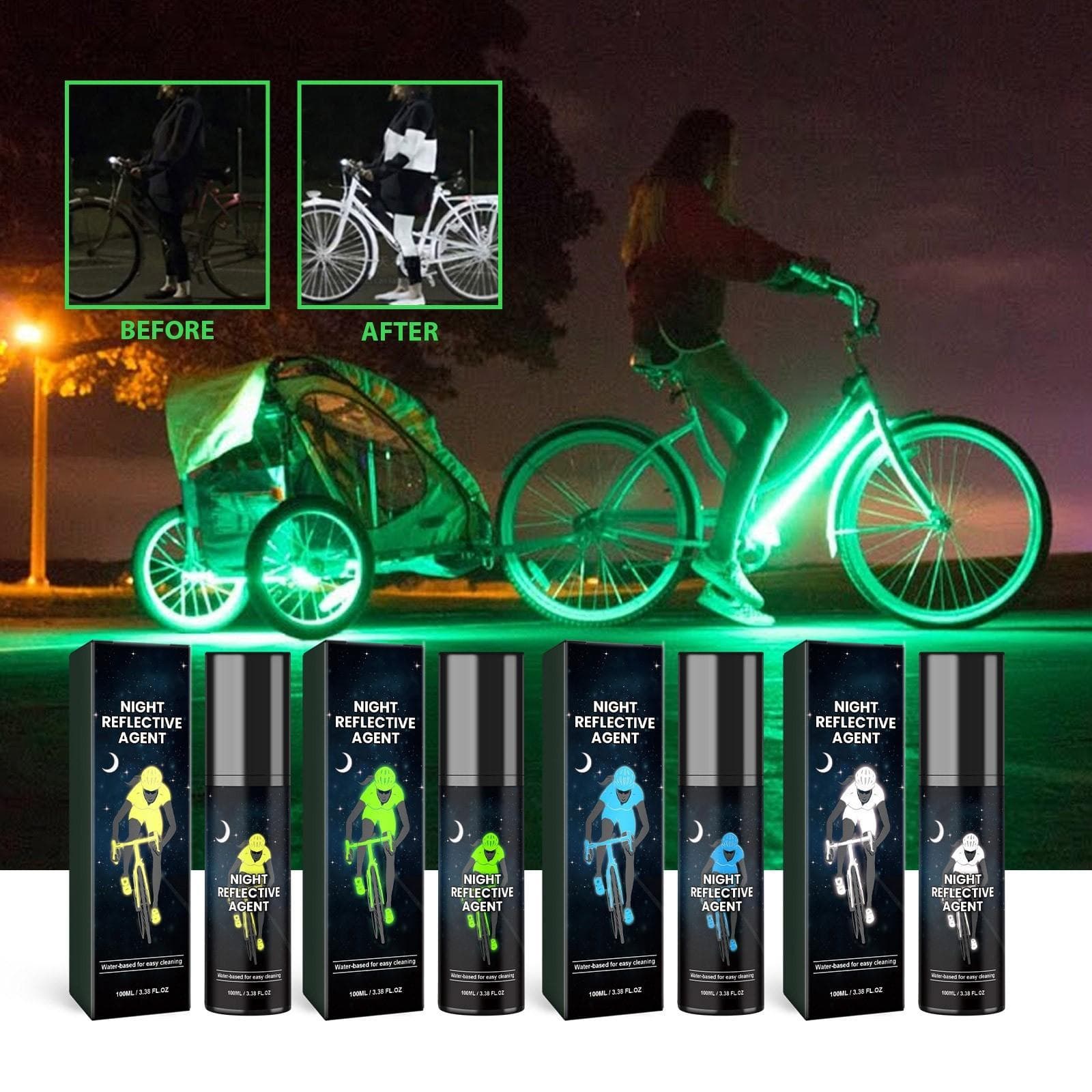 Reflexná farba v spreji Svetelná farba v spreji Svetelná farba v spreji Reflexný sprej, bicykel, skateboard, plátno, drevo, látka, 100 ml