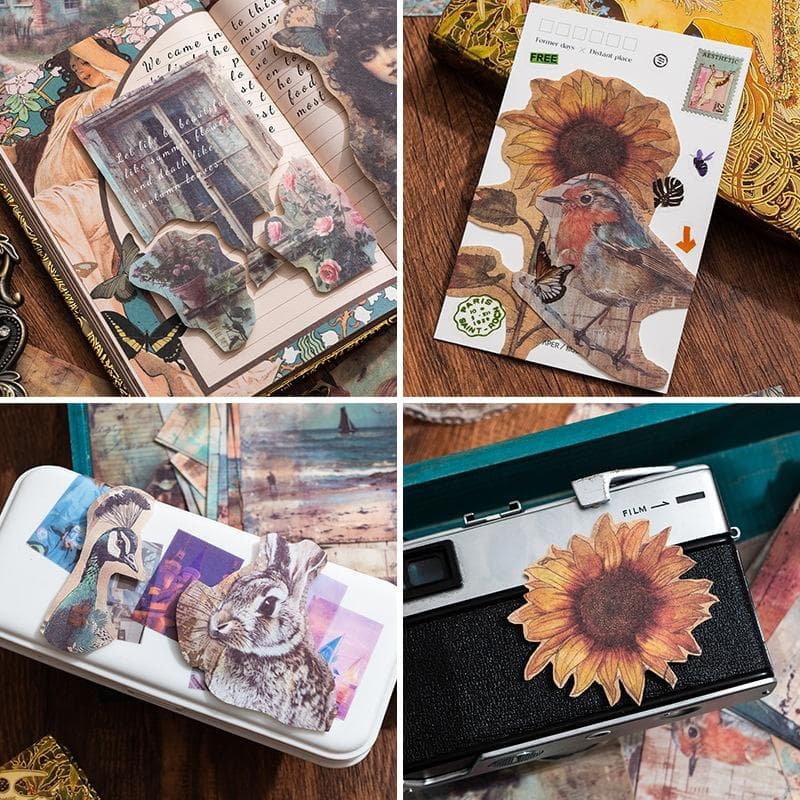 30ks/Sada Vintage Kvetinové a Vtáčie Pohľadnice Podkladový Papier DIY Pohľadnice Suvenírové Pohľadnice