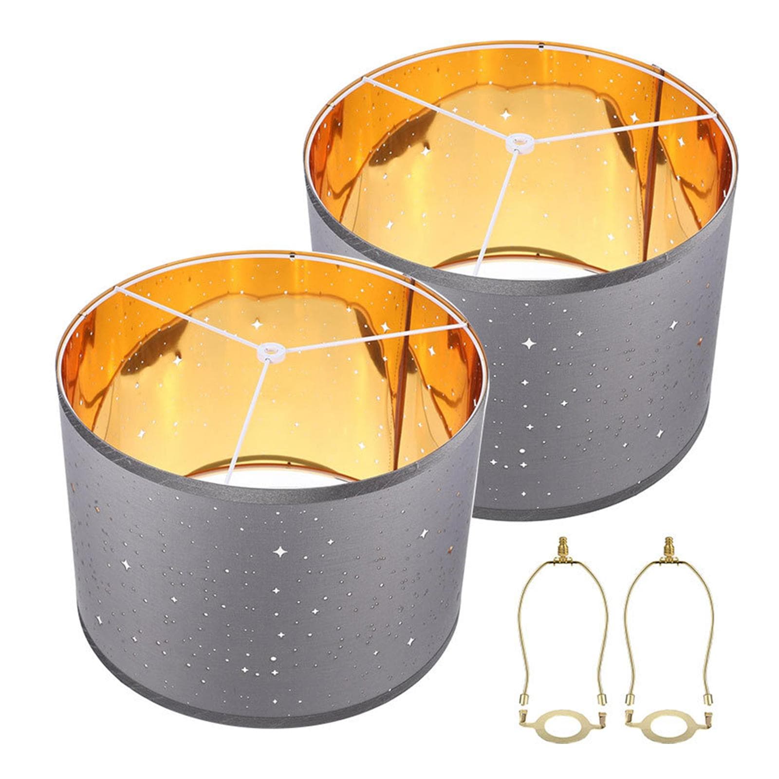 2 sady látkových tienidiel na stolnú lampu podlahovú lampu amerického štýlu s lyrou na tienidlo tmavošedá farba