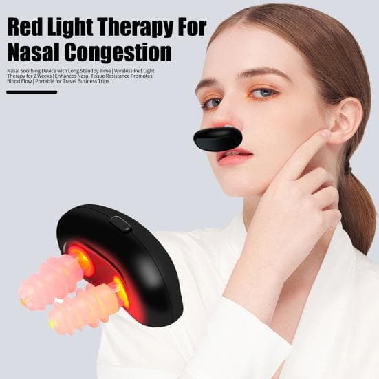 Red Light Nasal Therapy Device USB Rechargeable Portable Infrared Light Therapy Physiotherapy Nasal Soothing Device