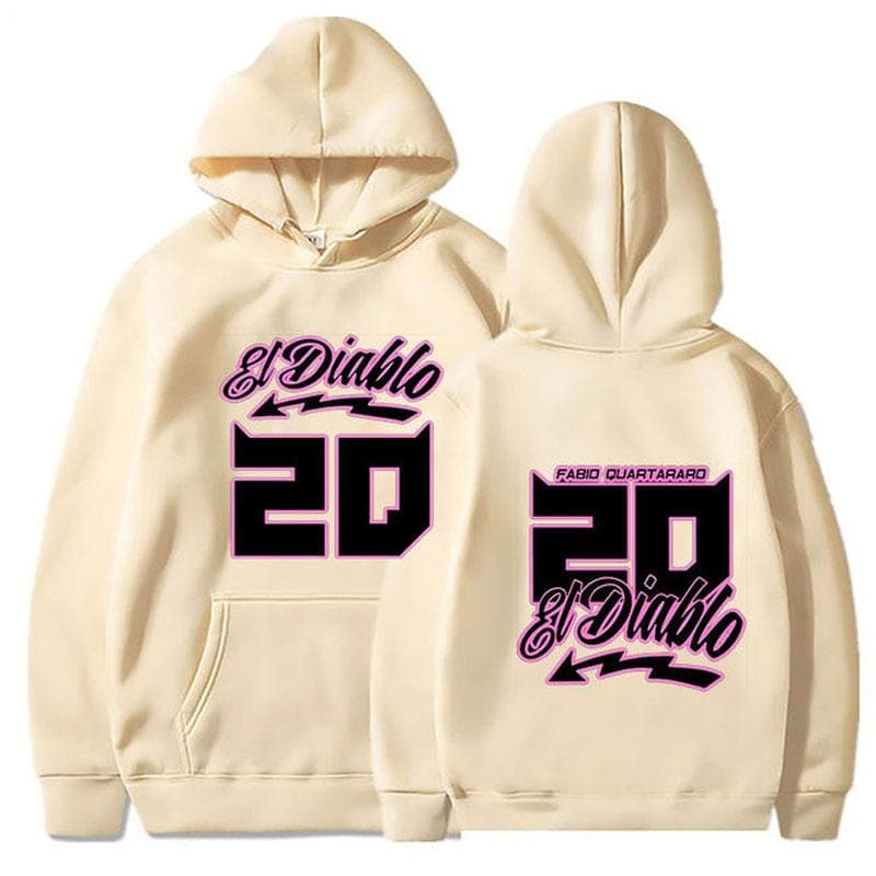 Fabio Quartararo Mikina s kapucňou Unisex mikiny s dlhým rukávom a kapucňou Vintage Hip Hop Fleece Streetwear Fleecové svetre mikiny cm ružová