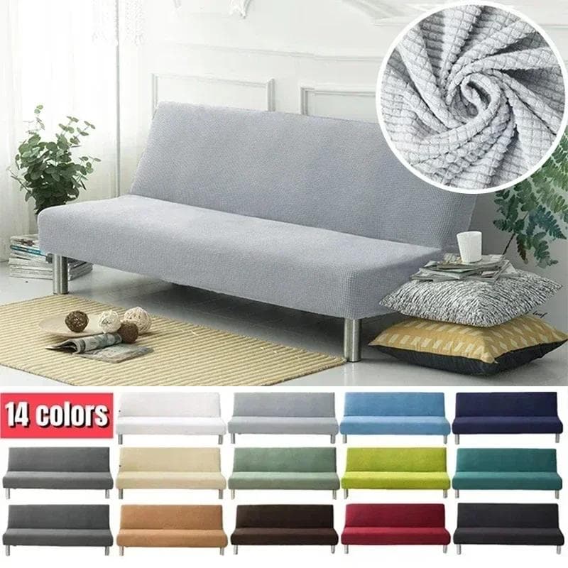 1PC bezruká rozkladacia pohovka Poťah na pohovku bez podrúčok Naťahovací skladací poťah futon Prachodolný elastický odnímateľný pohovka