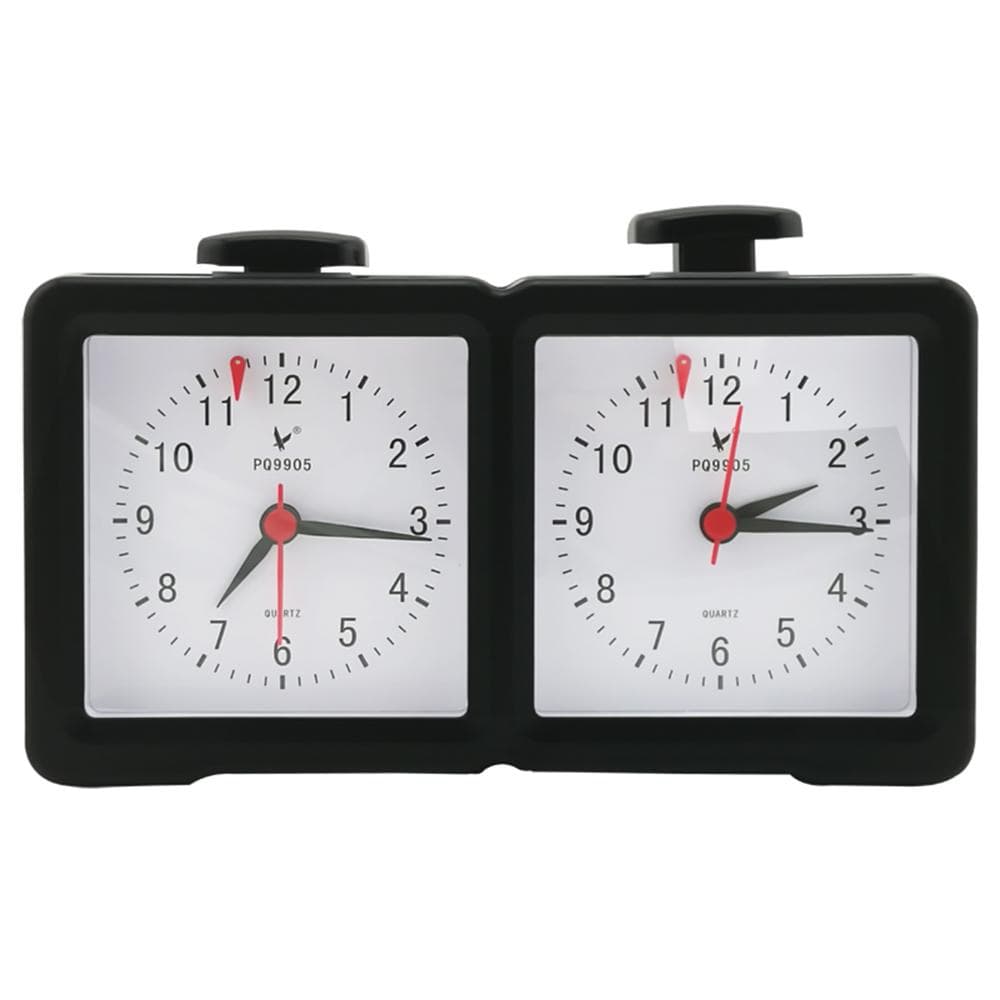 Šachové hodiny Quartz Elektronické analógové šachové hodiny Odpočítavanie I-GO Časovač odpočítavania čierna