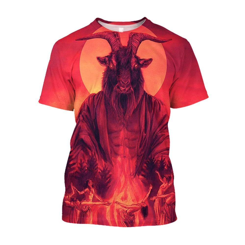 Jumeast 3D Evil Satanism Satan Tlačené Pánske tričká Grunge Y2K Ležérne tričká Horor Móda Streetwear Tričká Gotické topy cm