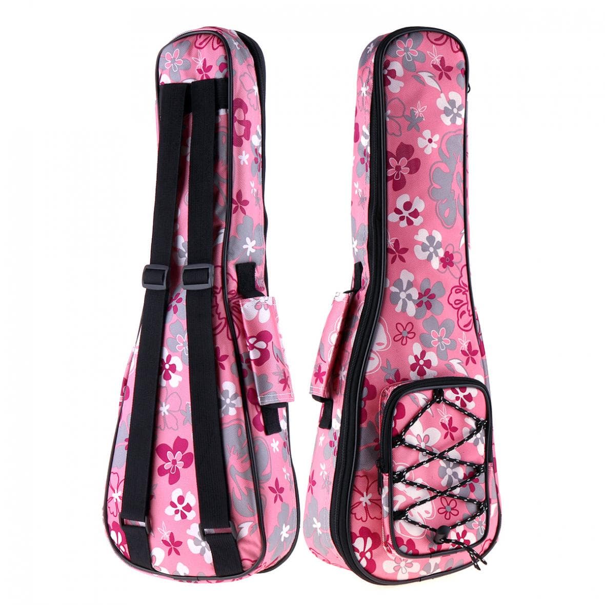 21-palcová farebná taška na ukulele 10 mm bavlnené mäkké puzdro Gig Ukelele mini gitarový batoh ružová