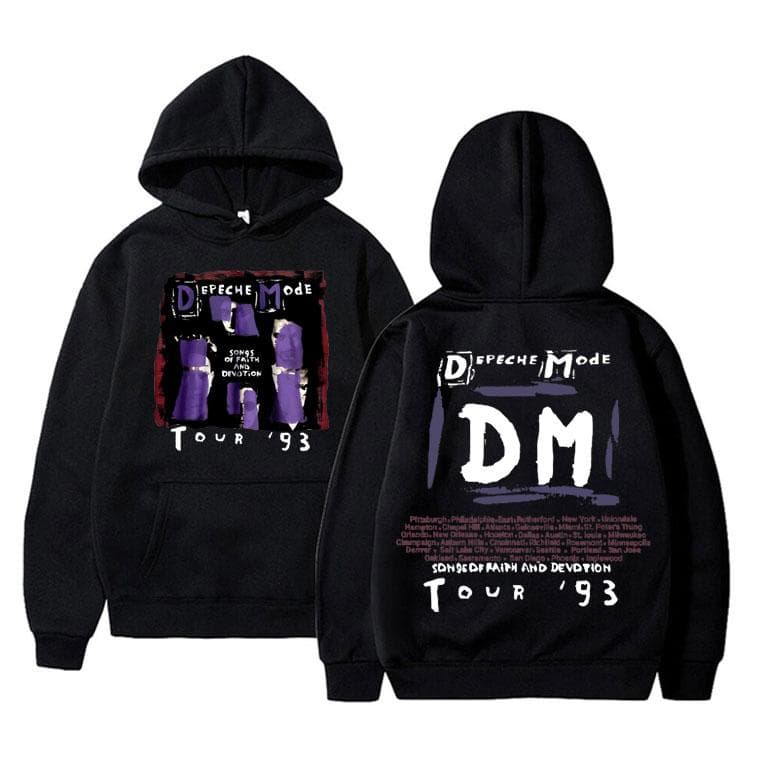 Limitovaná britská kapela Depeche Cool Mode Memento Mori Tour 2023 mikina s kapucňou s obojstrannou potlačou Unisex nadrozmerná rocková vintage