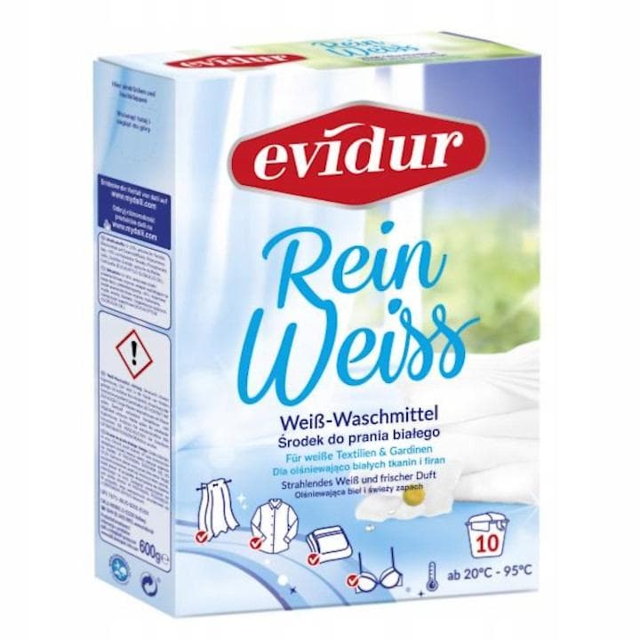 EVIDUR Prací prášok na záclony a biele Rein Weiss 10 praní 600 g