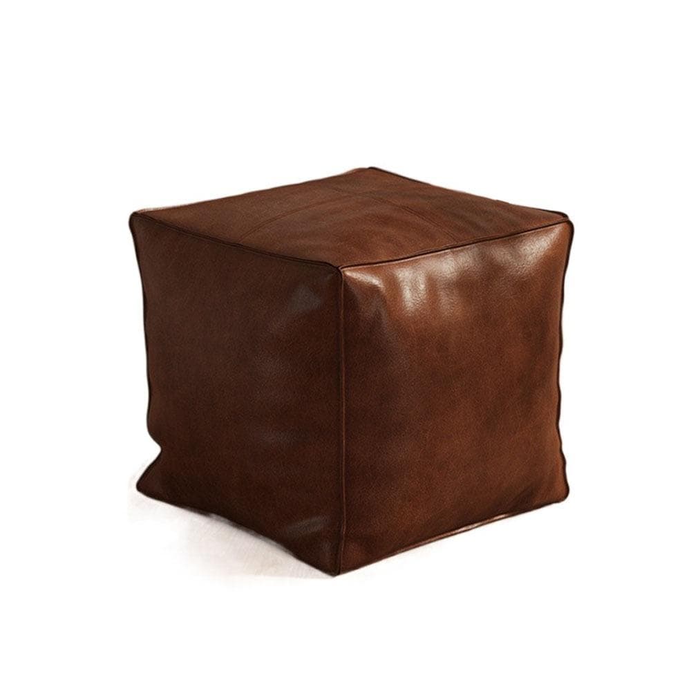 Foot Rest Non-Slip Storage Stool Large Capacity Waterproof PU Leather Ottoman Thicken Square Moroccan Pouf Shoe-changing modrá