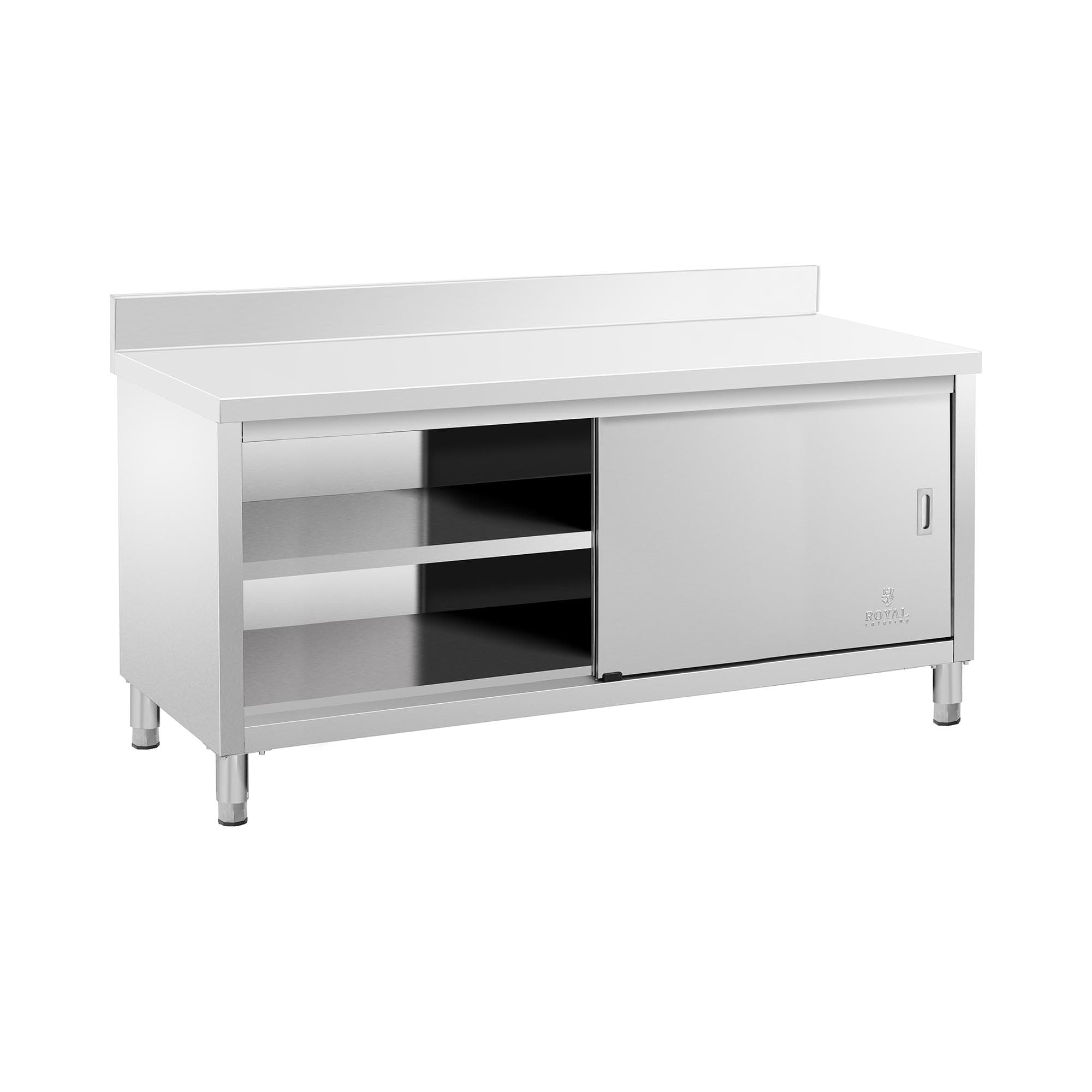 Pracovná skrinka z nehrdzavejúcej ocele ECO 180 x 70 cm 600 kg stojan   - Pracovné stoly so skrinkou Royal Catering