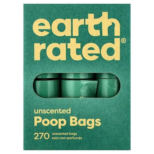 Earth Rated, Vrecká na psie exkrementy, bez vône, 270 vrecúšok
