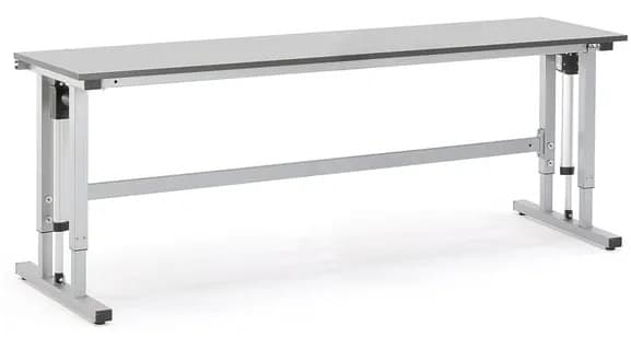 Výškovo nastaviteľný dielenský stôl MOTION, 2500x600 mm, nosnosť 300 kg