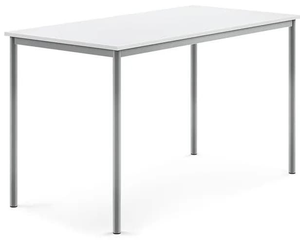 Stôl BORŠS, 1600x800x900 mm, laminát - biela, strieborná