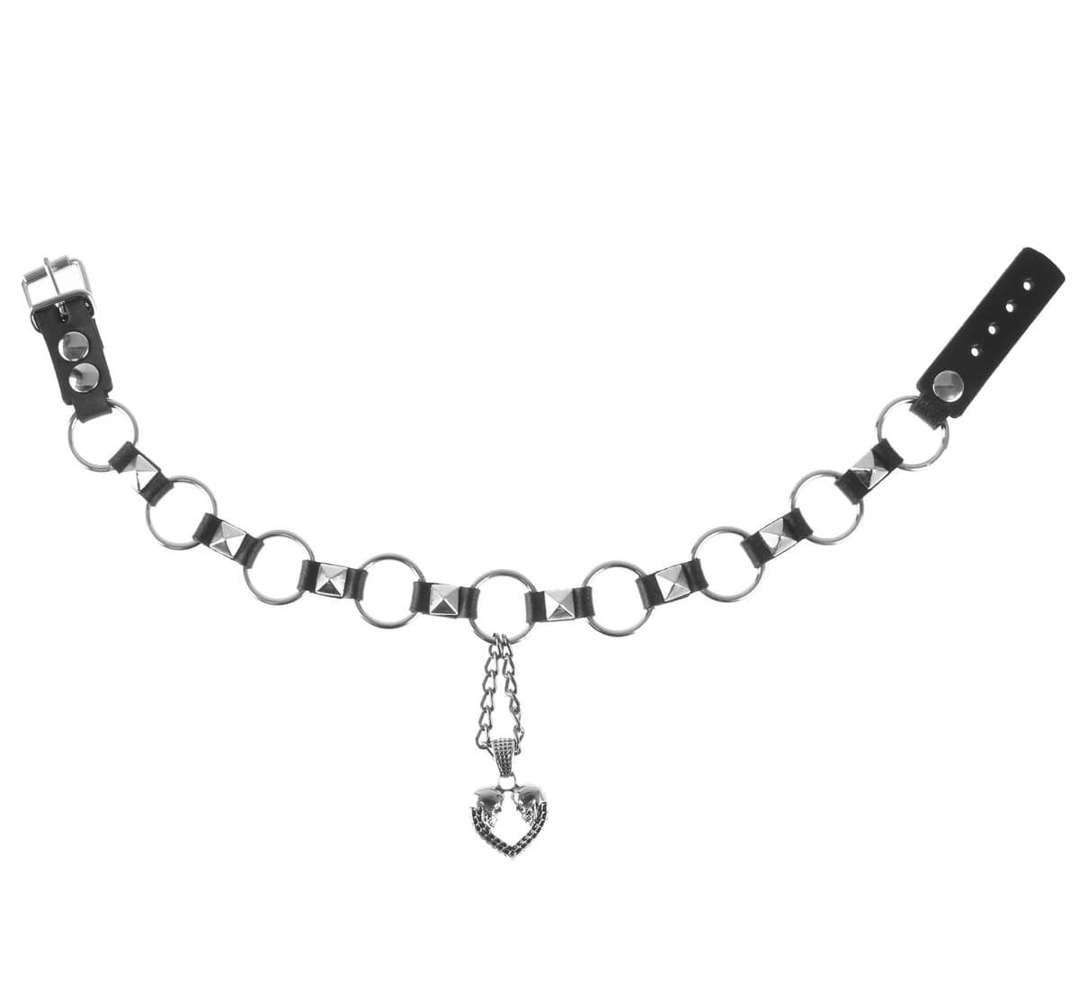 obojok Double Skull Heart