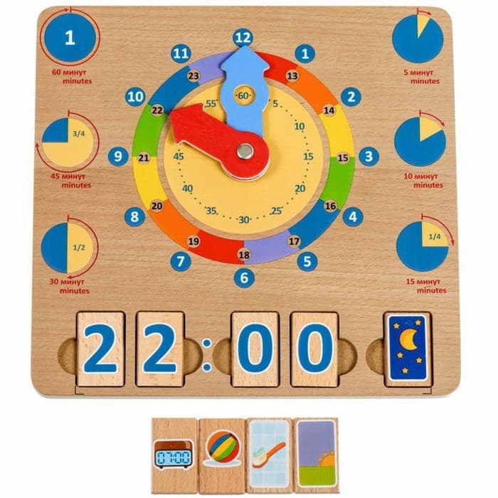 Hodiny - Dřevěné, Učíme se hodiny (Lucy & Leo)