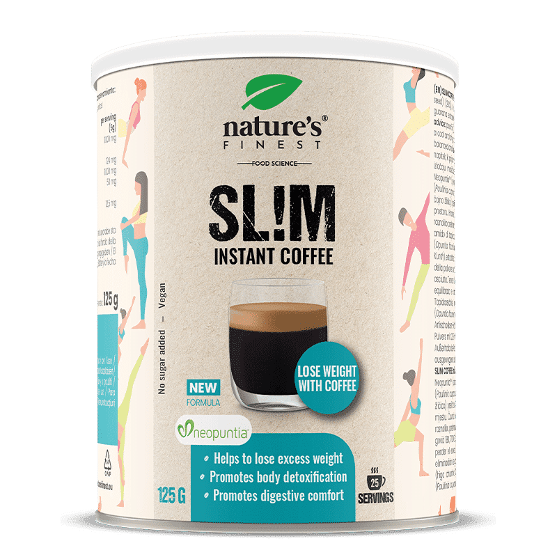 Nature's Finest Slim Coffee | Neopuntia opuncia + guarana + artičok | Arabica slim káva na kontrolu chuti, podporu kalórií a ľahkosť