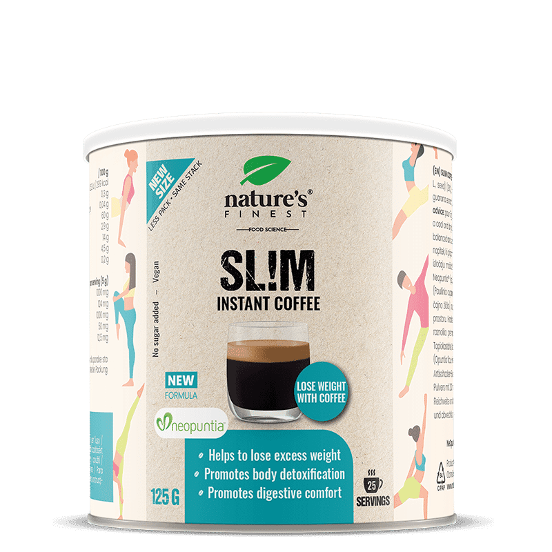 Nature's Finest Slim Coffee | Neopuntia opuncia + guarana + artičok | Arabica slim káva na kontrolu chuti, podporu kalórií a ľahkosť