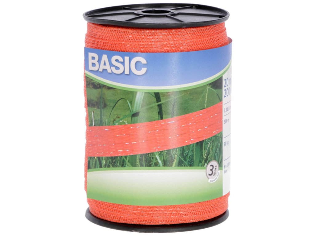 Ohradníková páska KERBL 441527 BASIC 20mm, 200m, 6 x 0,16 Niro, oranžová