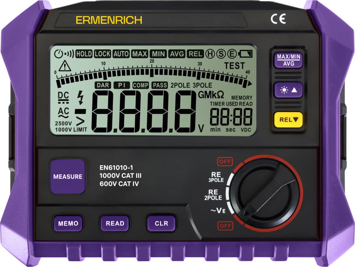 Tester zemního odporu Ermenrich Ping ET60 Fialový