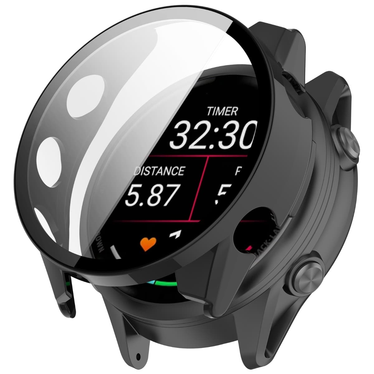 PC FULL COVER Plastový kryt so sklom pre Garmin Forerunner 570 47mm čierny