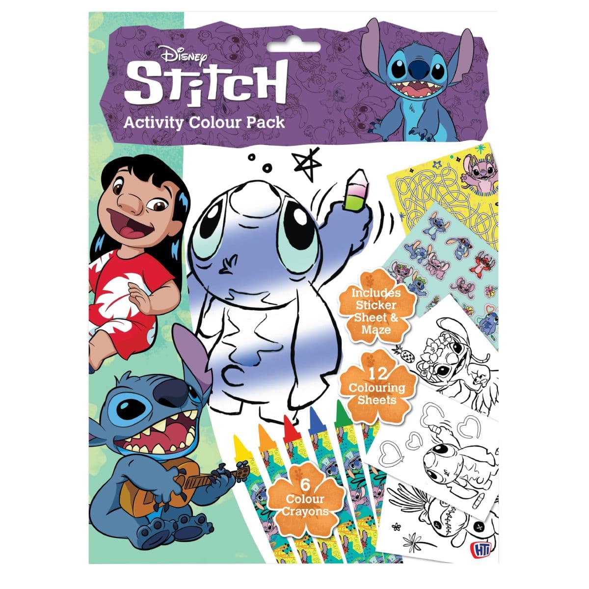 Lilo a Stitch pracovné listy s farbami