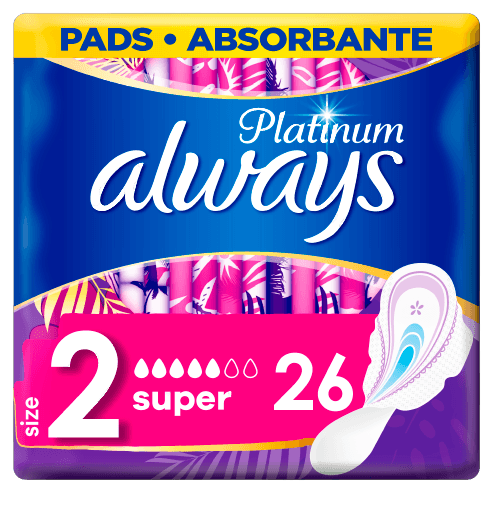 ALWAYS Platinum Super (veľkosť 2) hygienické vložky s krídelkami 26 ks