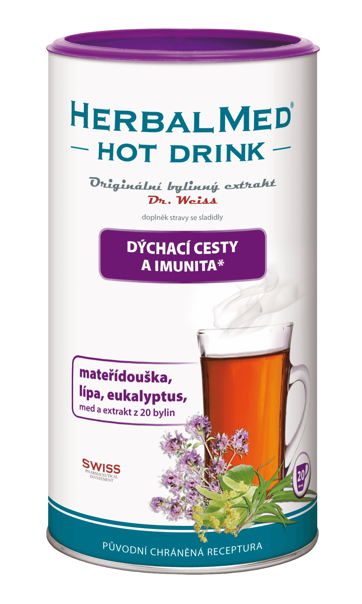 DR.WEISS Herbalmed HotDrink dýchacie cesty 180 g