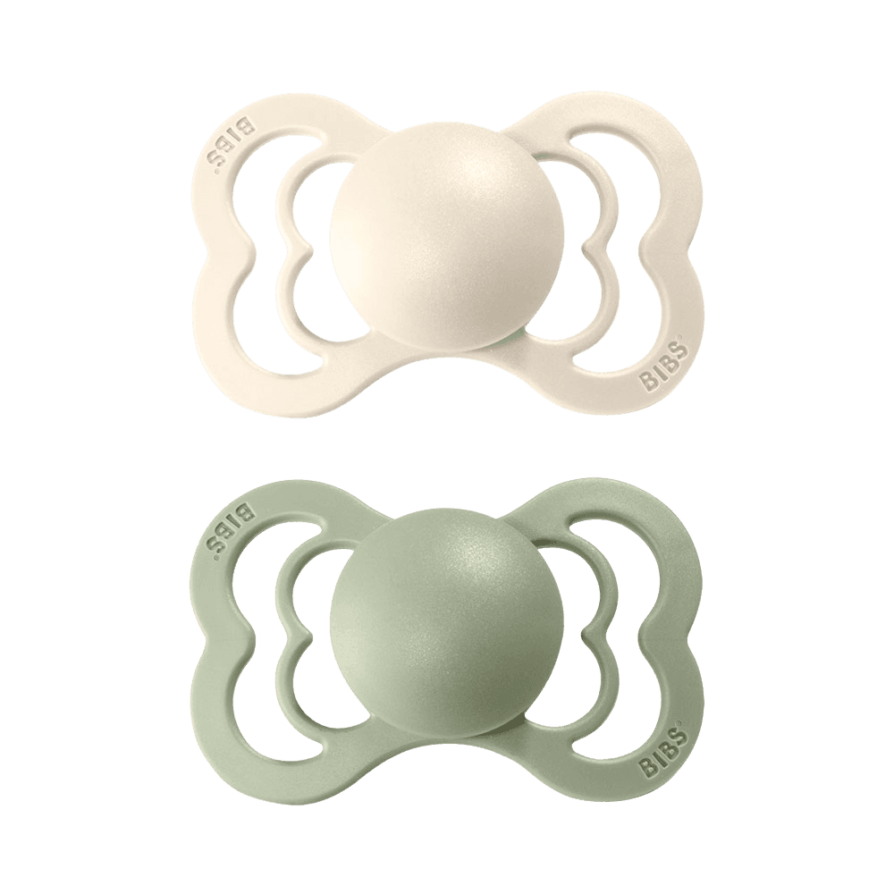 BIBS Supreme Ortodontické Cumlíky z prírodného kaučuku - , veľkosť 1, Ivory/Sage 2 ks