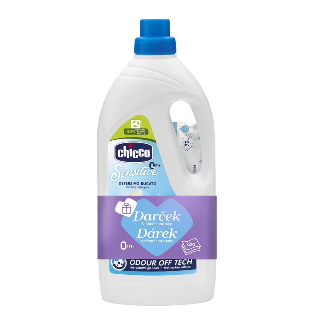 CHICCO Prací gél Baby Sensitive + vlhčené obrúsky zadarmo