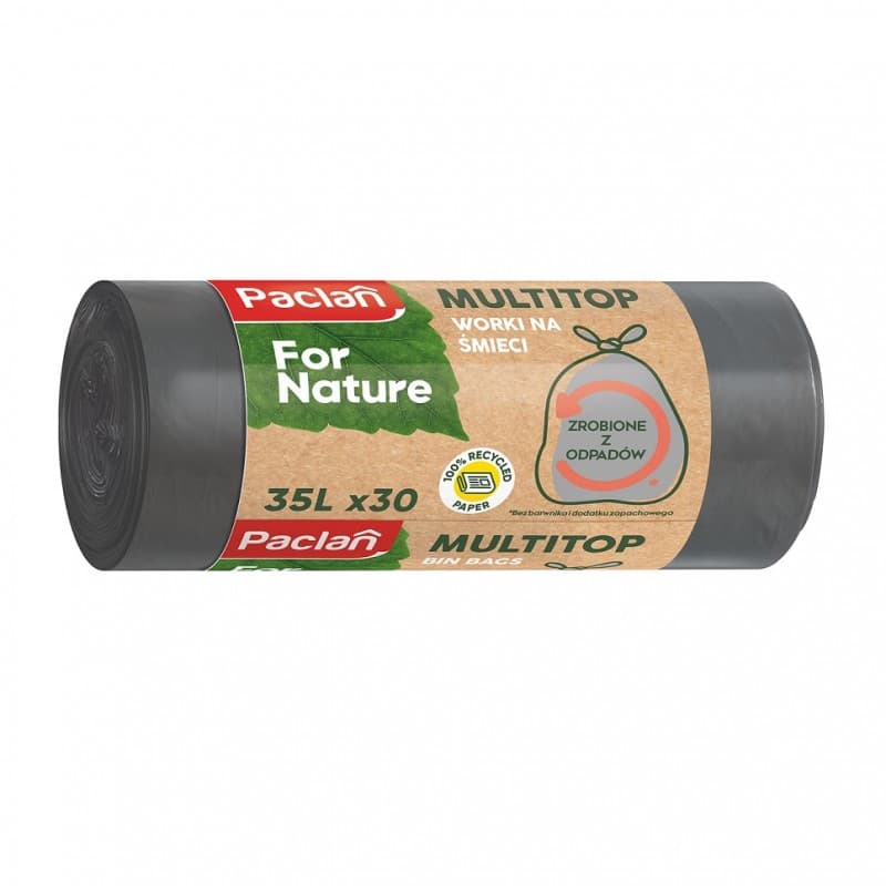 PACLAN For Nature - Vrecia na odpad z recyklovaného odpadu 35l - 30ks, 16µ