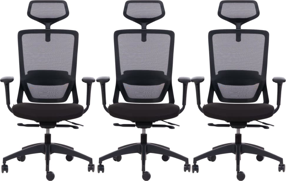 MERCURY 3PACK Ergonomická kancelárska stolička SWIFT, čierna (3 ks)