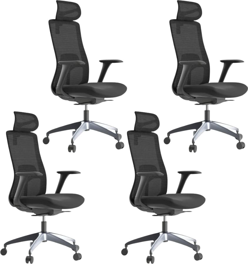 MERCURY 4PACK Ergonomická kancelárska stolička WISDOM, čierny plast, tmavo sivá (4 ks)